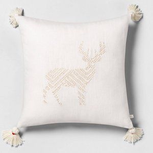 NWT Hearth & Hand Deer Tonal Cream Toss Pillow